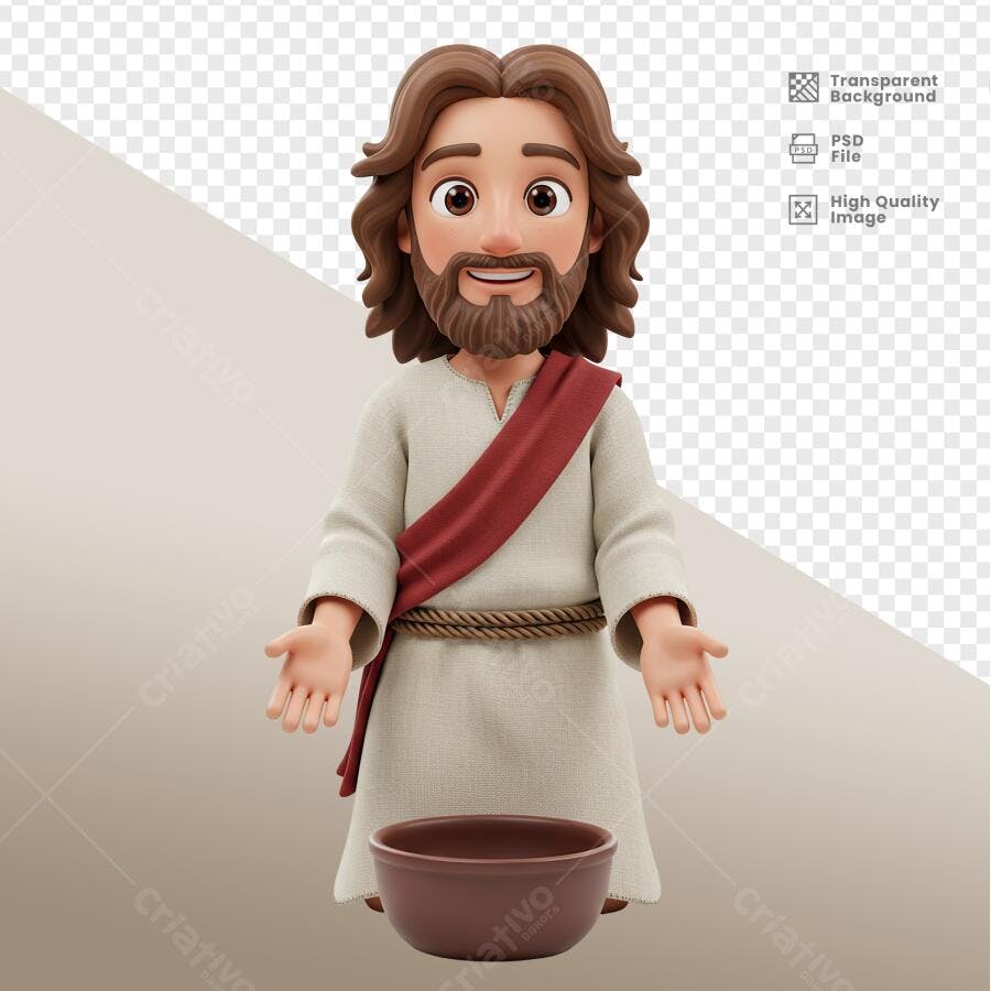 Ilustração Jesus Cristo PSD Editável