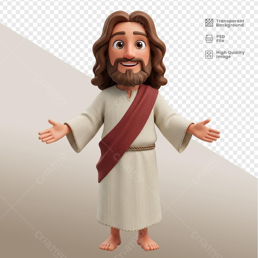 Personagem Jesus PSD Editável para Artes Religiosas