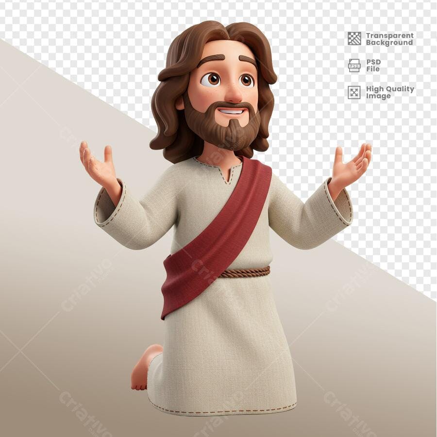 Ilustração Jesus Cristo em Ação de Graças PSD Editável