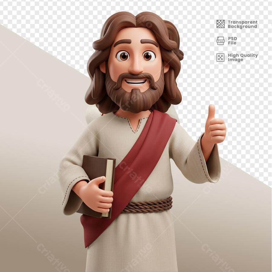 Ilustração Jesus Cristo PSD Editável