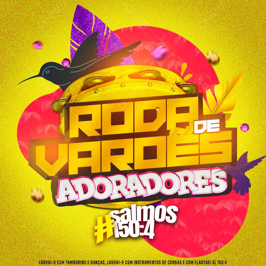 Flyer para Roda de Varões com Pássaros PSD Editável