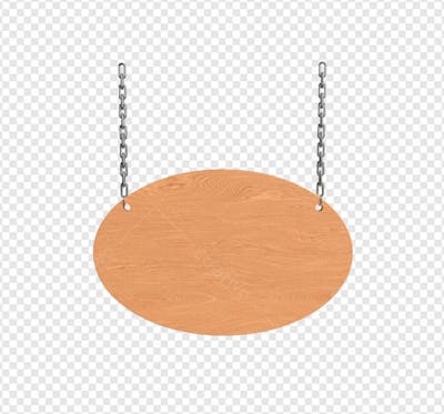PLACA OVAL DE MADEIRA COM CORRENTE 3