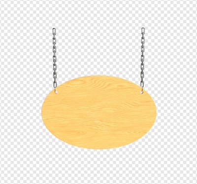 PLACA OVAL DE MADEIRA COM CORRENTE 5