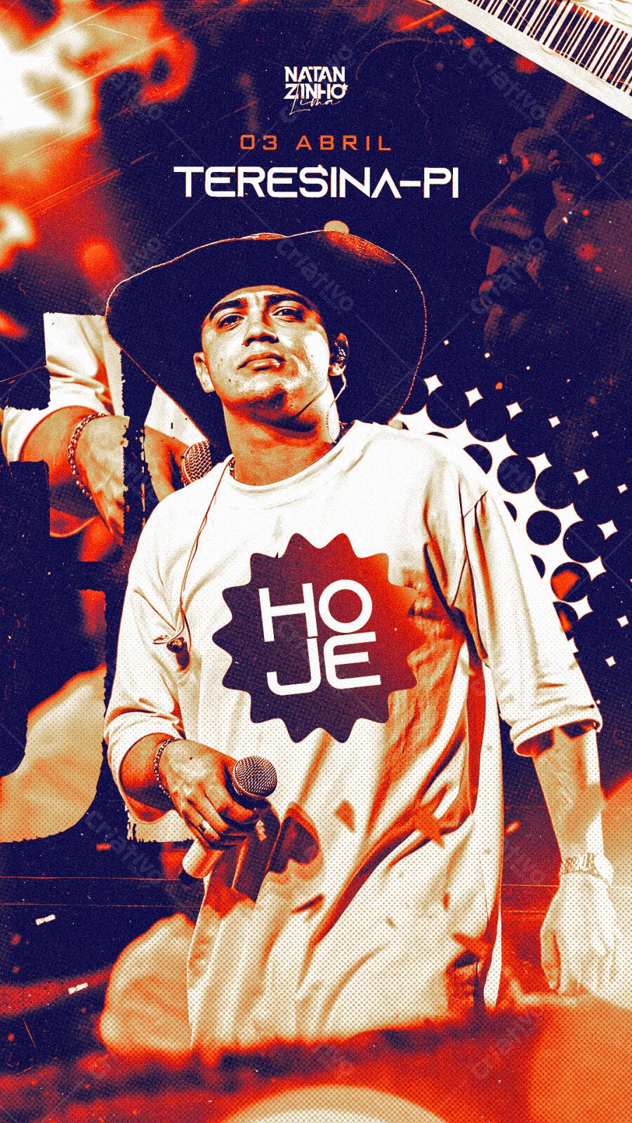 Flyer Show Natan Zininho Teresina-PI 03 Abril PSD Editável