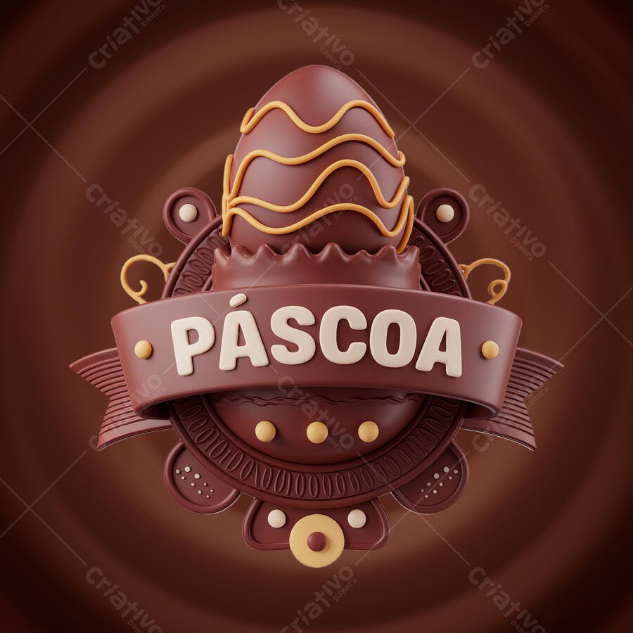 Logo Páscoa PSD Editável