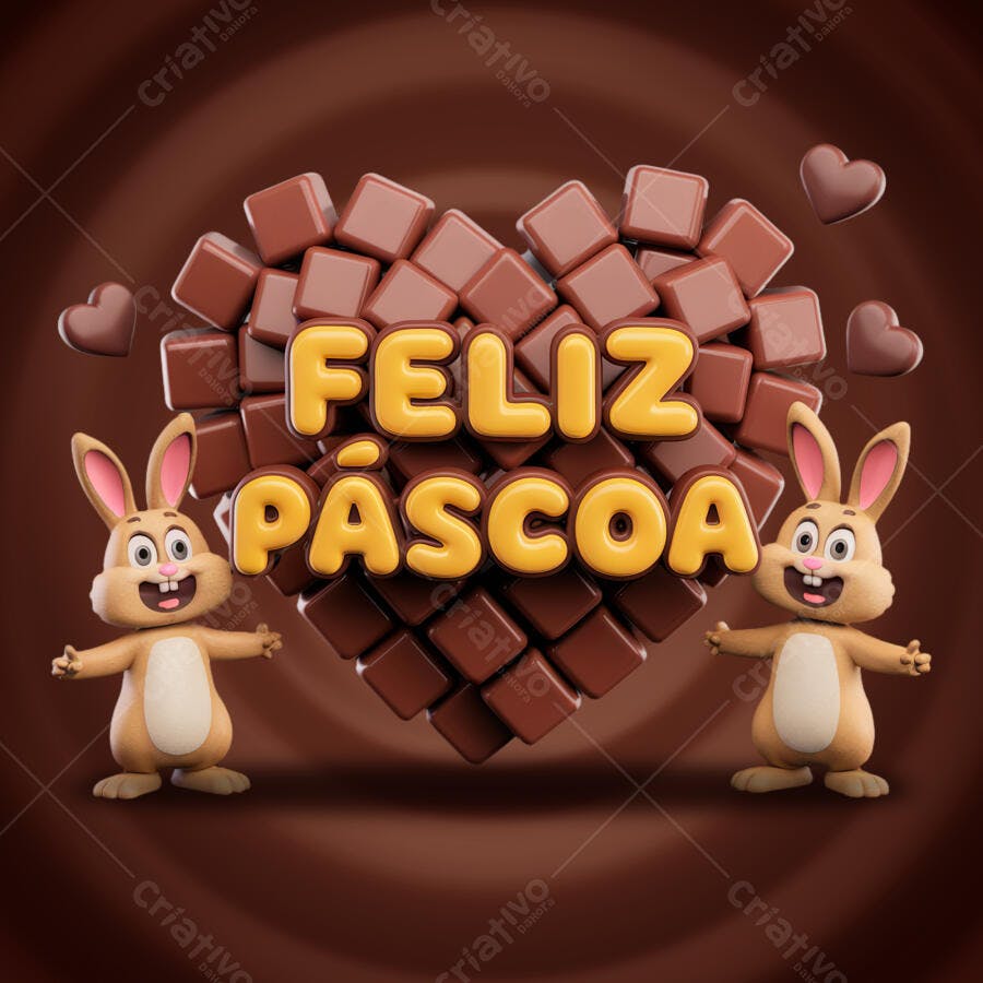 Postagem Feliz Páscoa PSD Editável