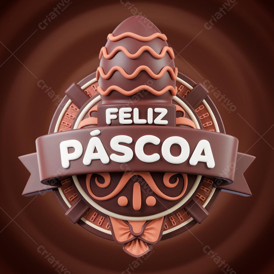 Arte Páscoa PSD Editável