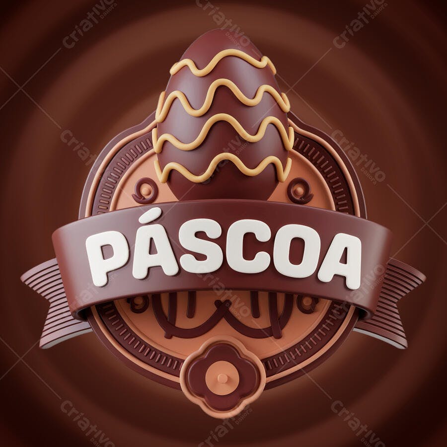 Logo Páscoa em PSD Editável