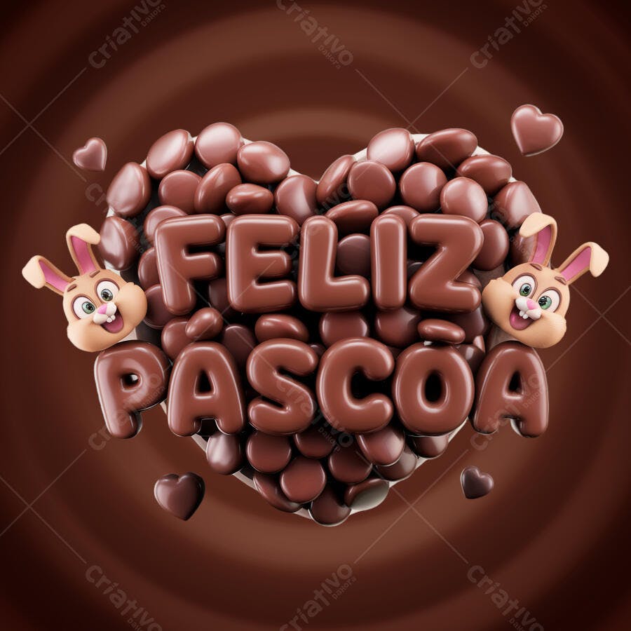 Imagem Feliz Páscoa PSD Editável