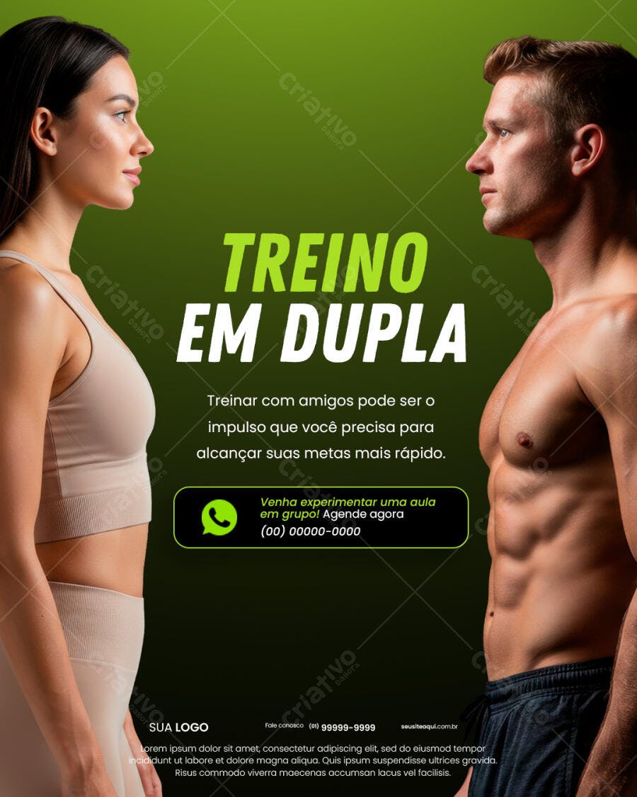 Flyer Treino em Dupla PSD Editável