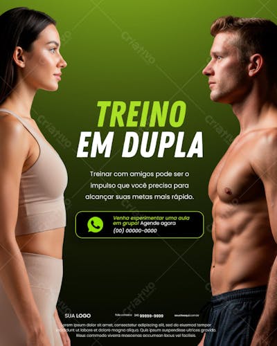 Treina em dupla Social Media PSD Editável