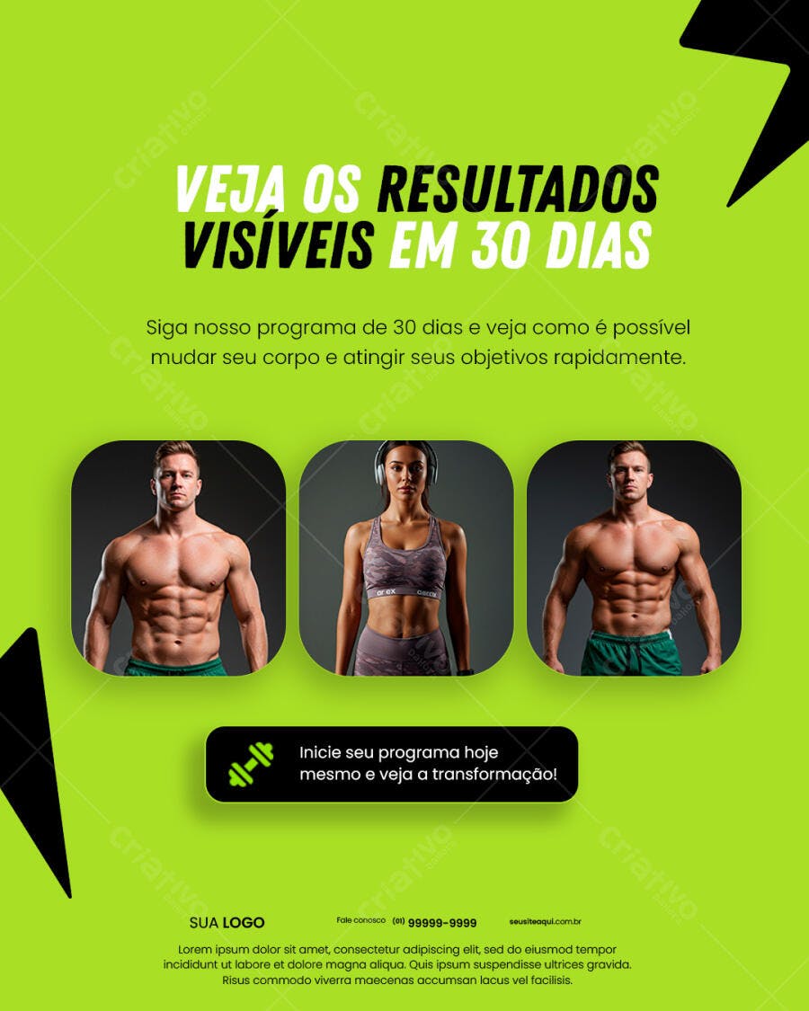 Post para Academia PSD Editável