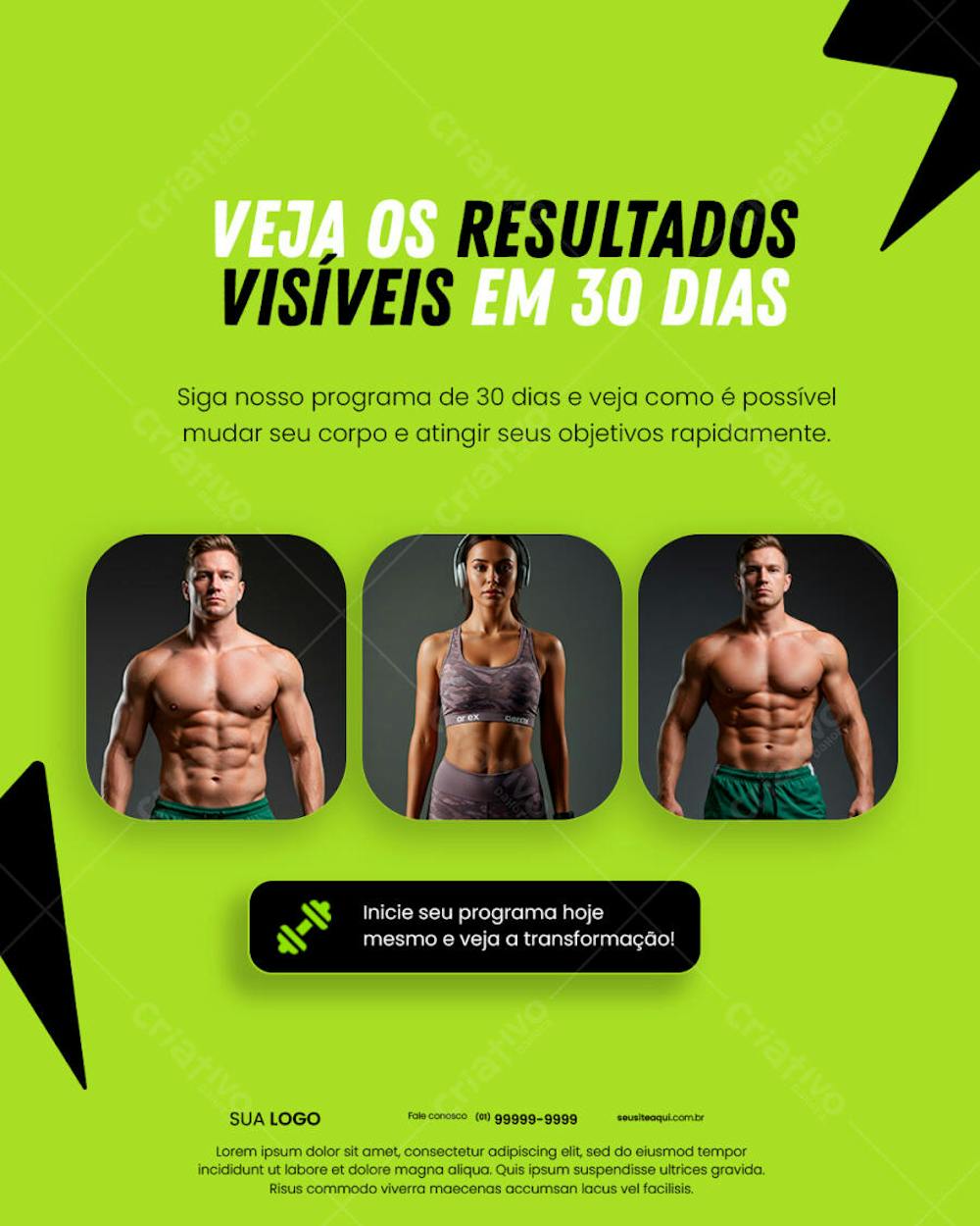 Veja os resultados em 30 dias Social Media PSD Editável