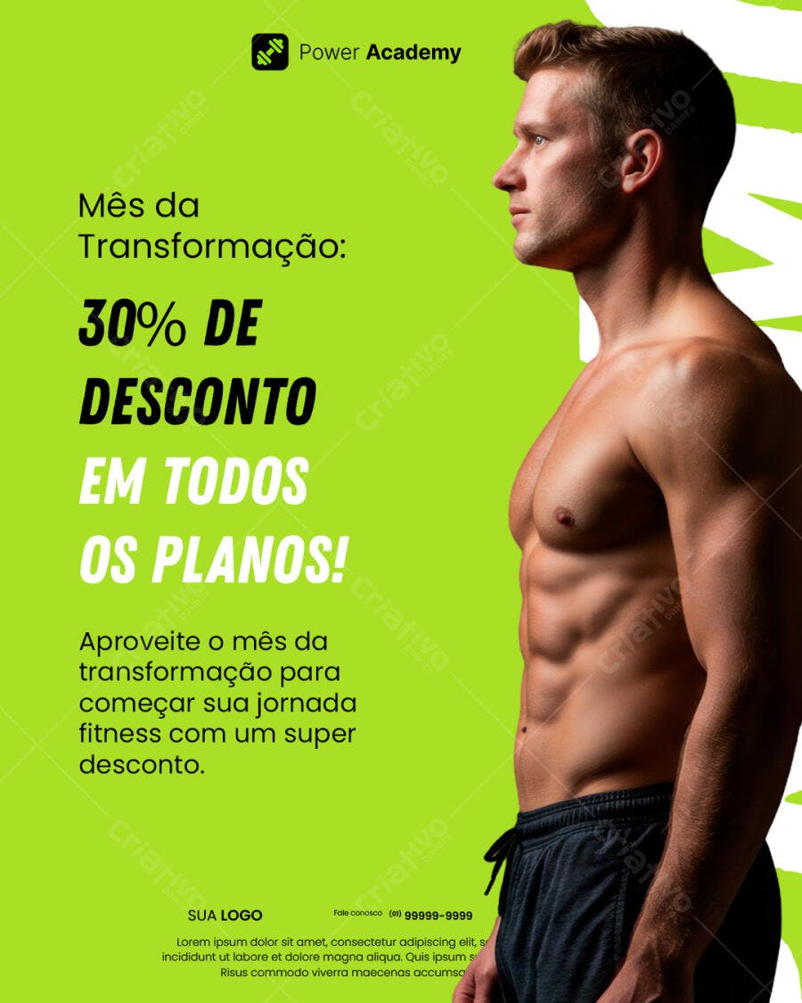 Flyer Academia Promoção 30% PSD Editável
