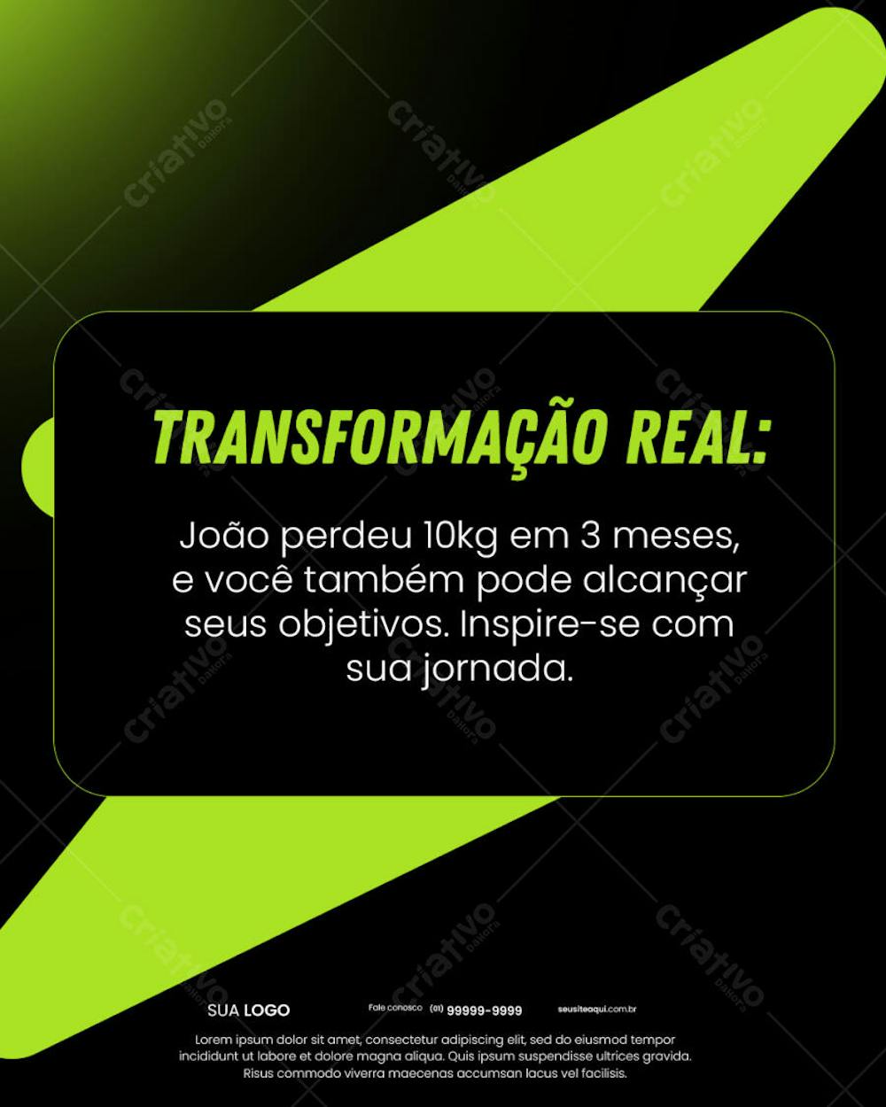 Feedback transformação real Social Media PSD Editável