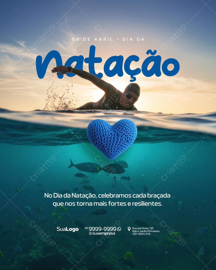 Flyer Dia da Natação PSD Editável