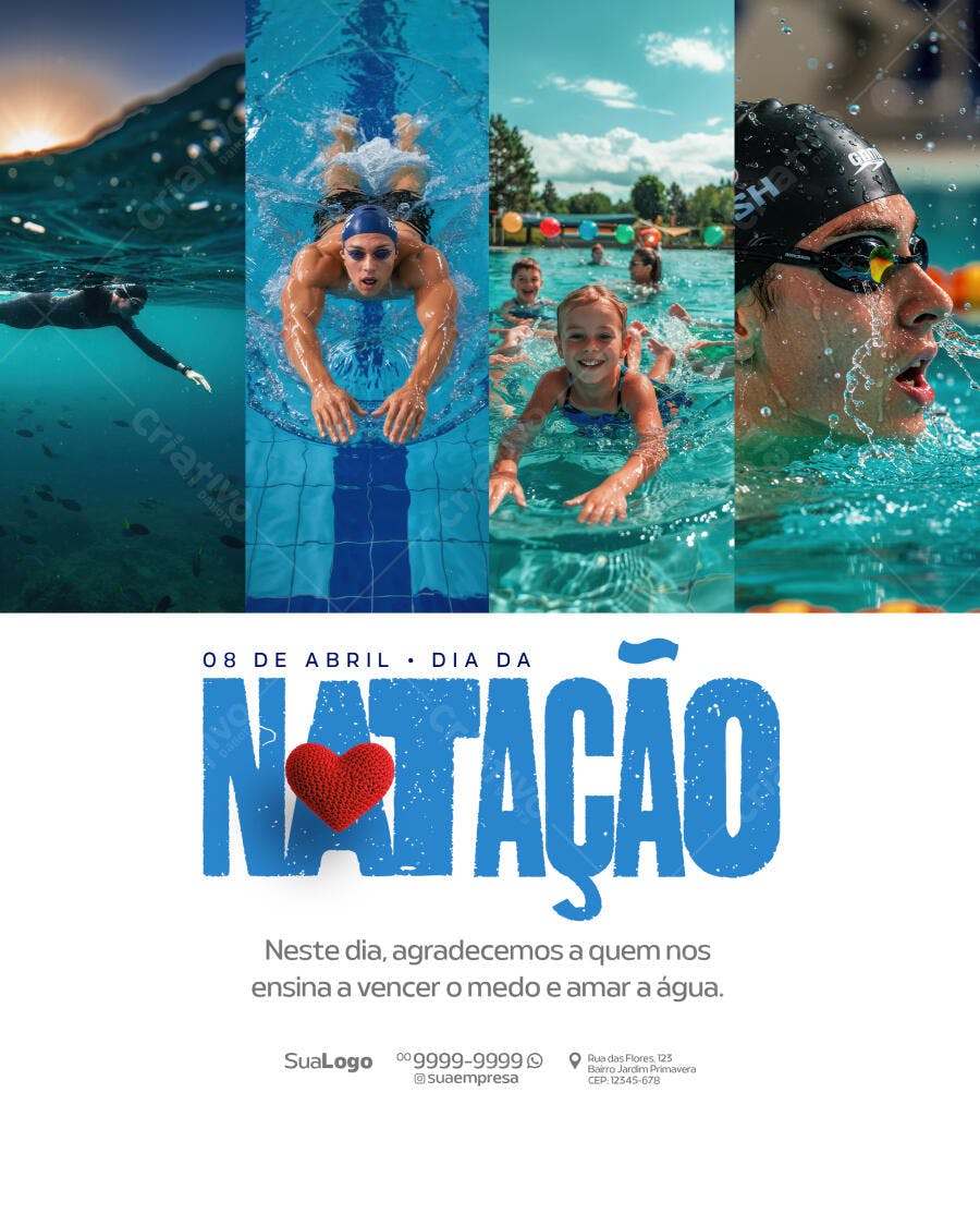 Flyer Dia da Natação PSD Editável