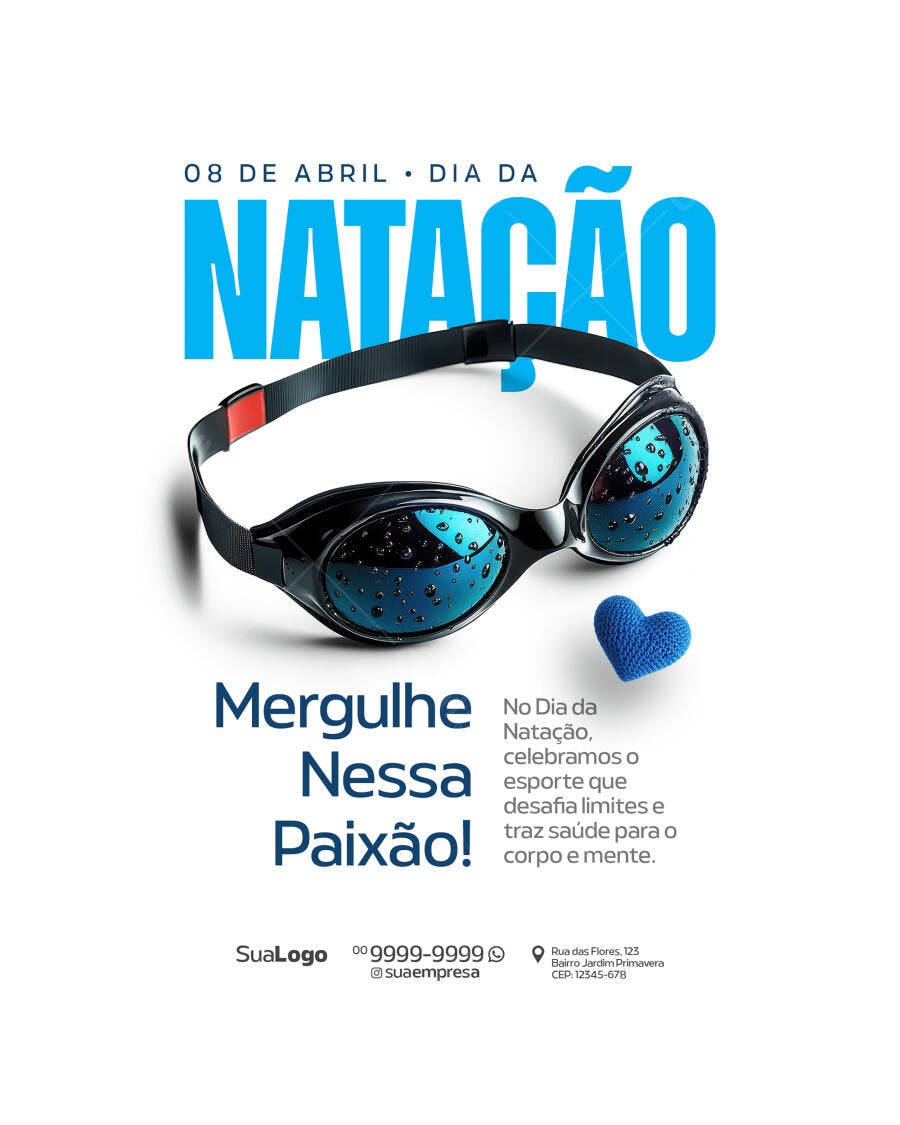 Flyer Dia da Natação PSD Editável