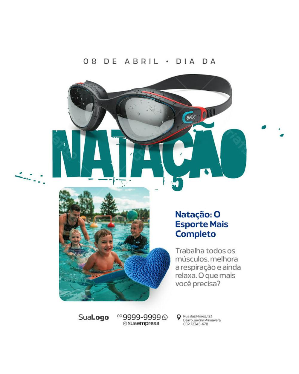 Social Media - Dia da Natação - PSD Editável (8)