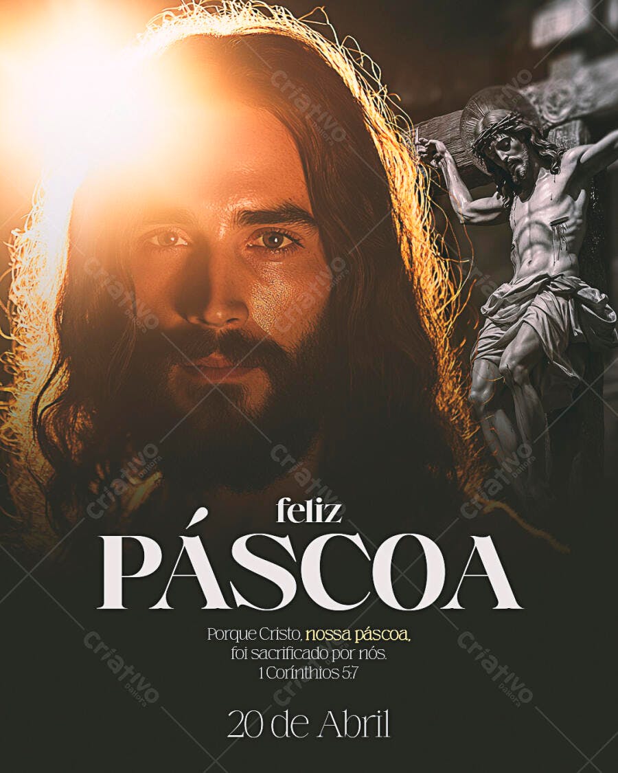 Flyer Páscoa 20 de Abril PSD Editável