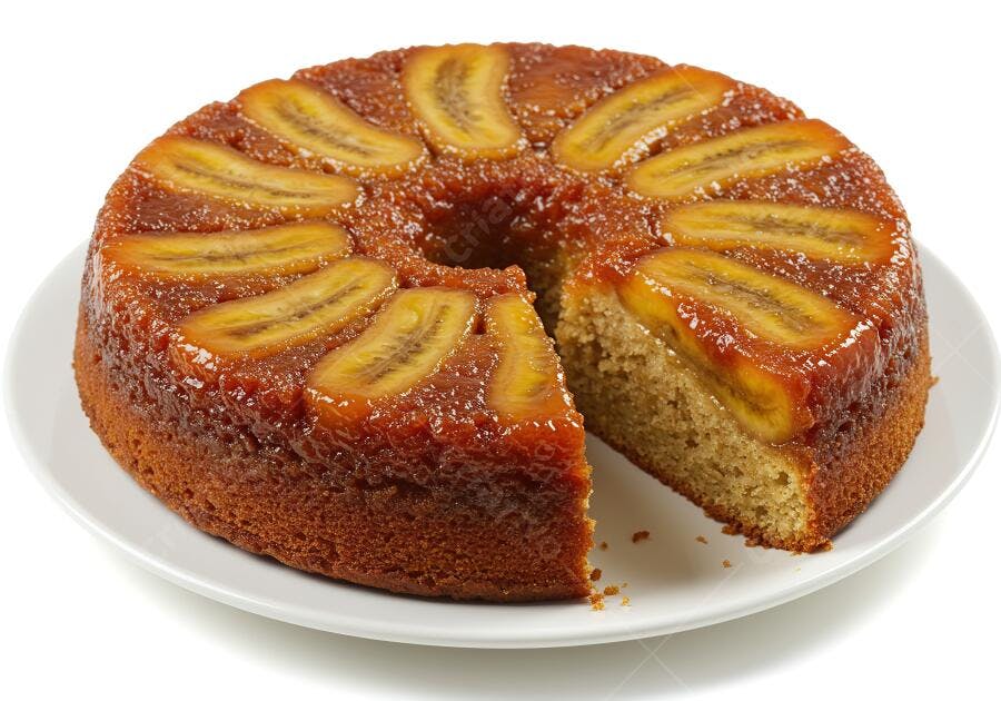 Bolo de Banana Caramelizado fatiado