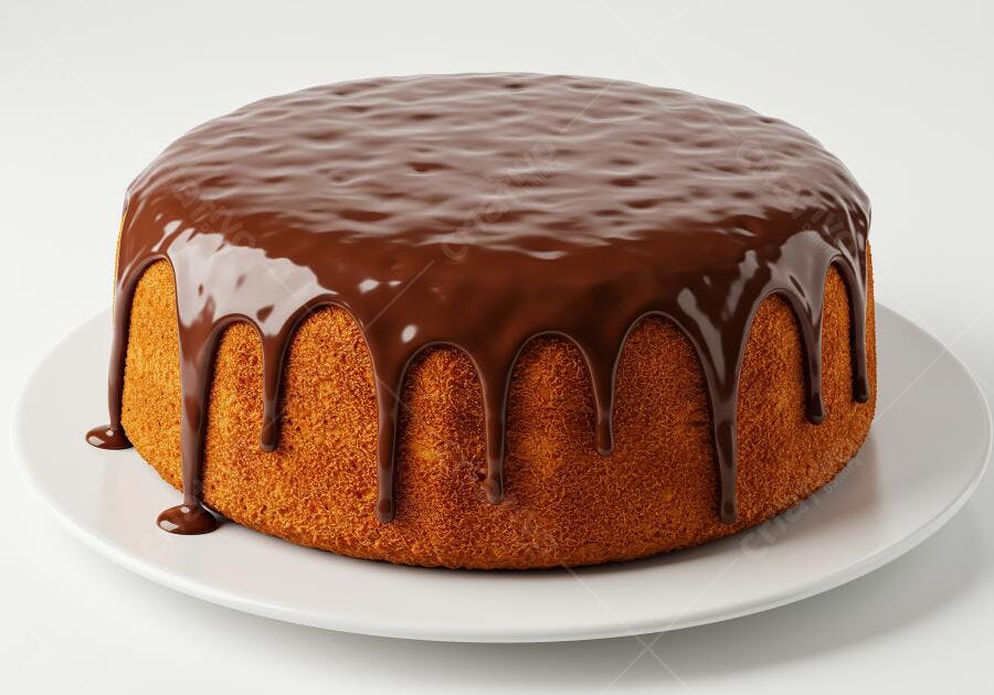 Bolo de chocolate com cobertura derretida