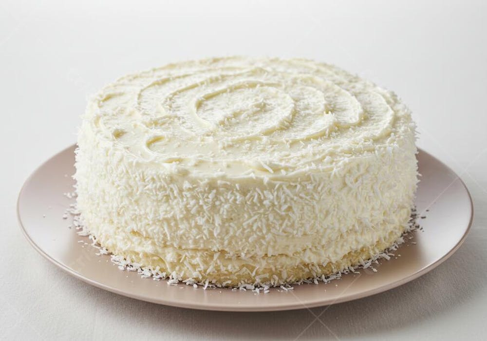 Bolo de Coco com Cobertura e Coco Ralado3G
