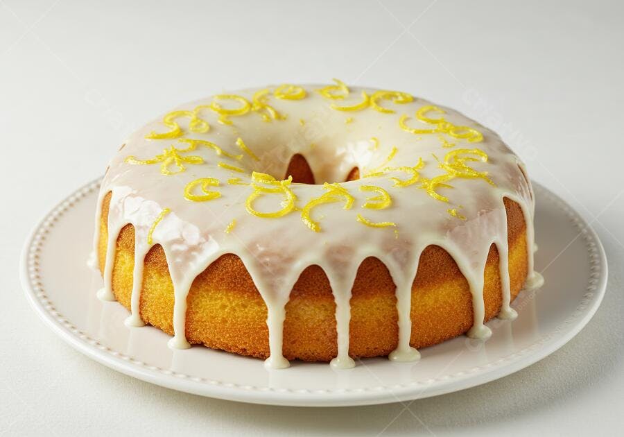Bolo de Limão com Glacê e Raspas