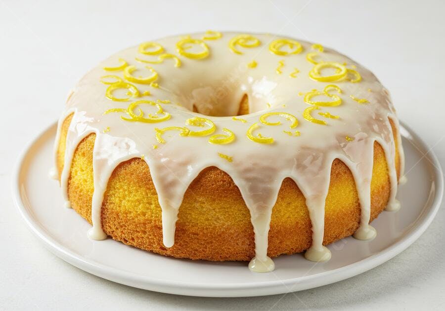 Bolo de Limão com Glacê e Raspas