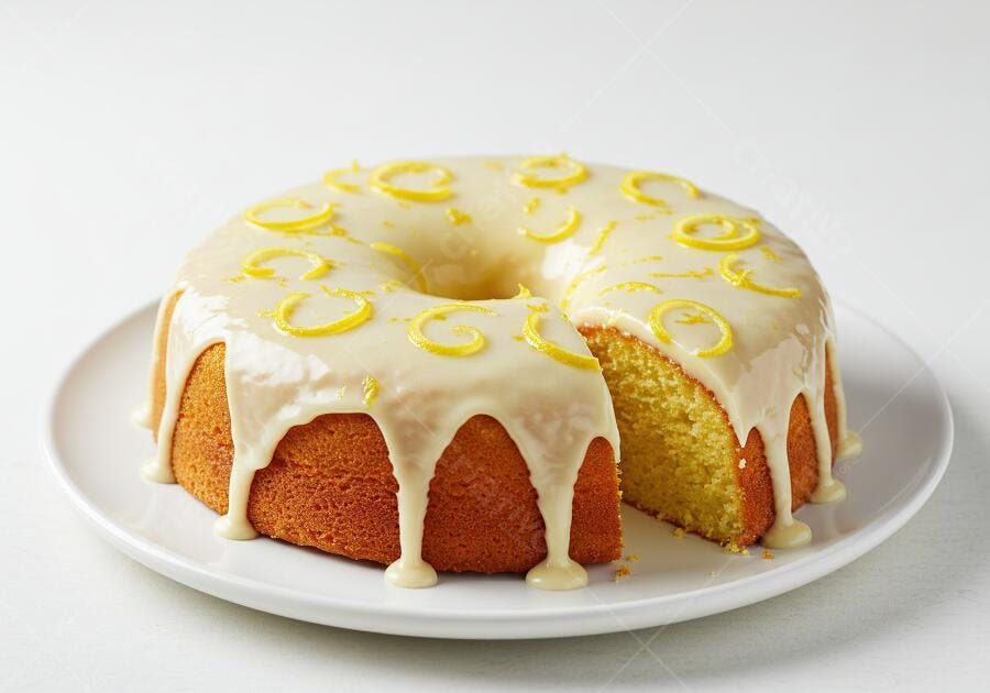 Bolo de Limão com Glacê e Raspas