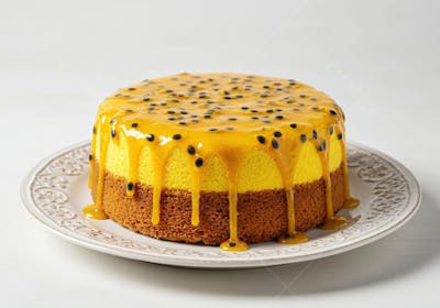 Bolo de Maracujá com Calda e Sementes1G