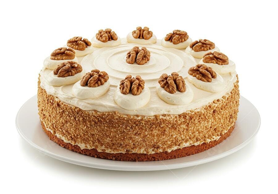 Bolo de Nozes com Creme Claro