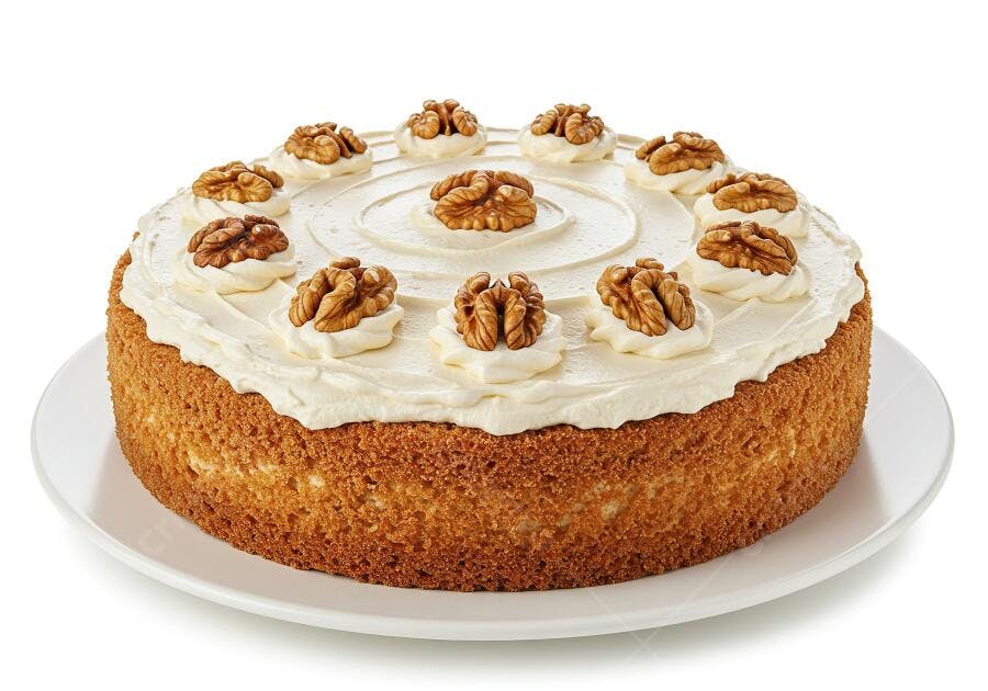 Bolo de Nozes com Cobertura de Chantilly