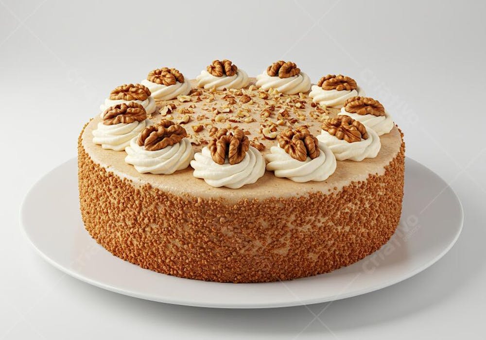 Bolo de Nozes com Chantilly e Nozes Inteiras1G