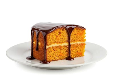 Fatia de Bolo de Cenoura com Cobertura de ChocolateG