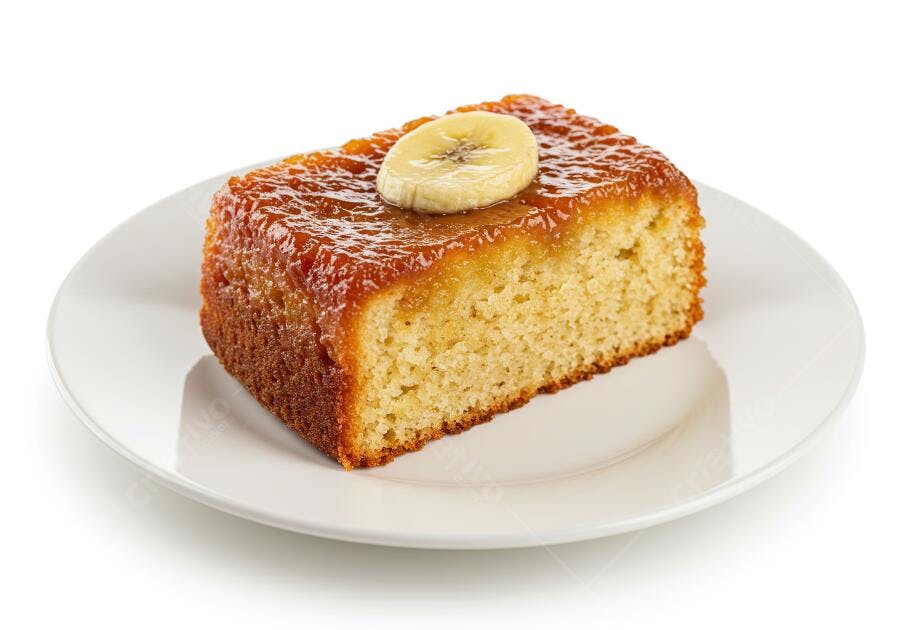 Bolo de Banana com Calda Caramelo