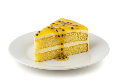 Fatia de Bolo de Maracujá com CaldaG