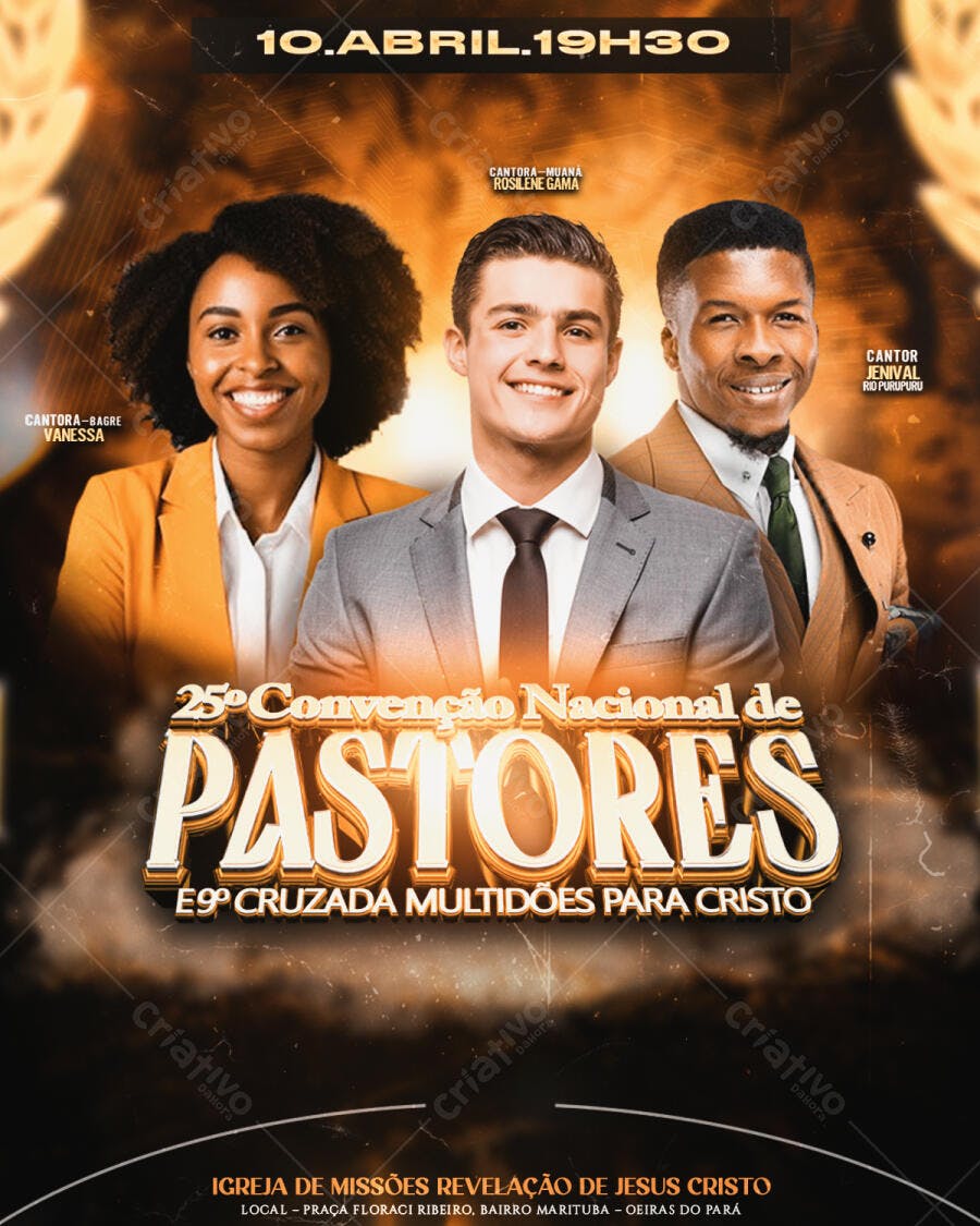 Flyer Convenção Nacional de Pastores PSD Editável