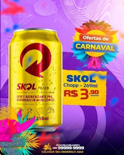 FLYER PSD - OFERTA DE CARNAVAL CERVEJA