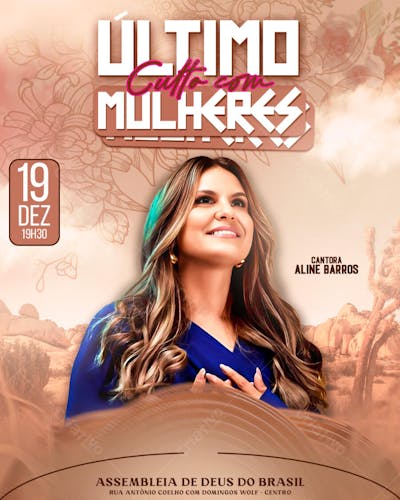 ULTIMO CULTO COM MULHERES ALINE BARROS
