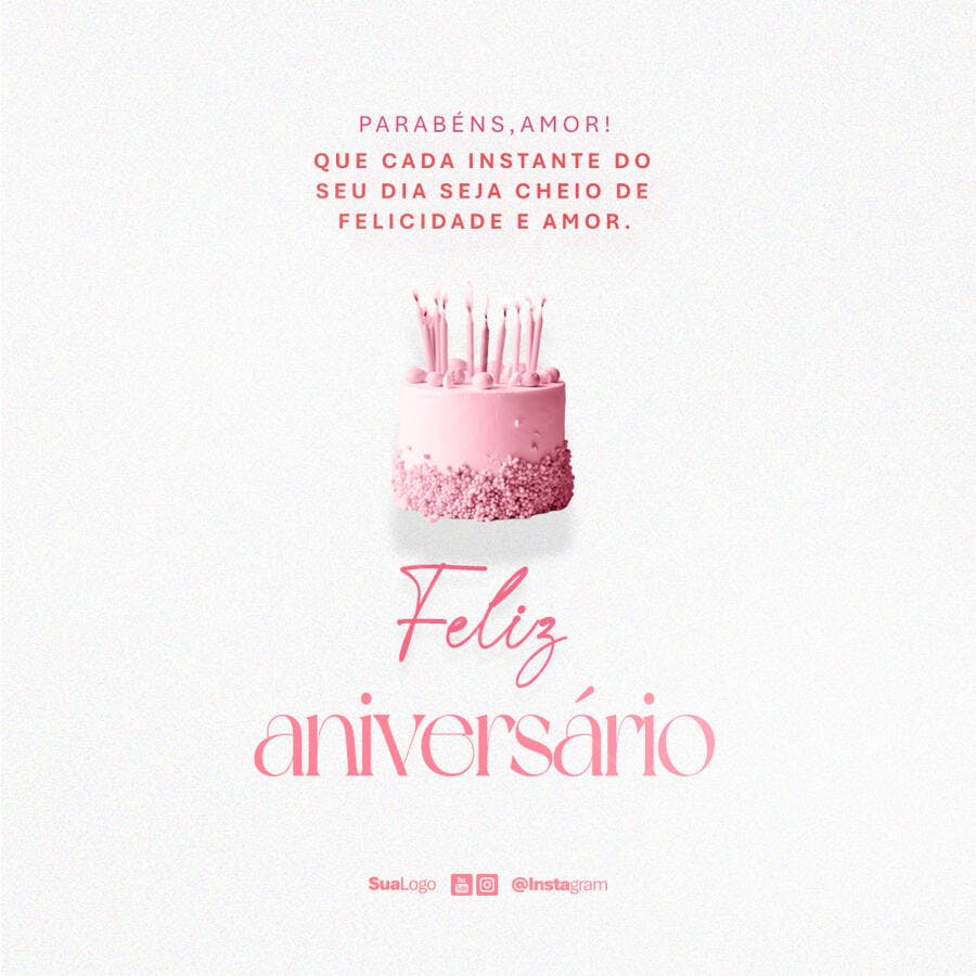 Post Instagram Aniversário PSD Editável