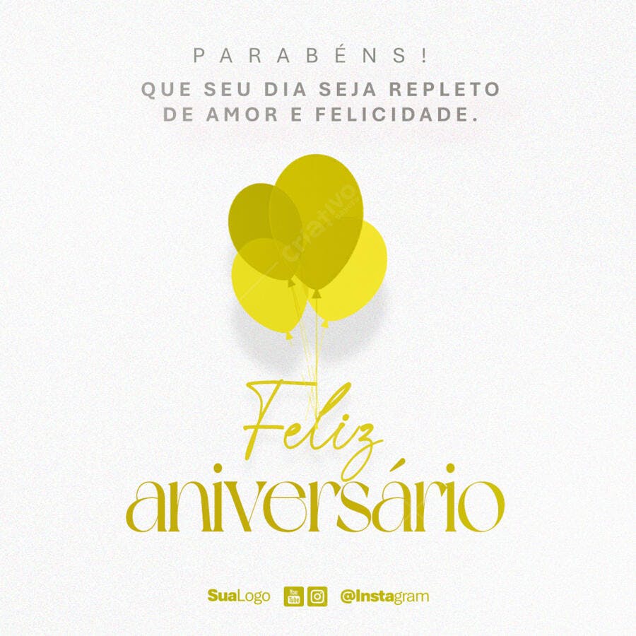 Postagem Feliz Aniversário PSD Editável