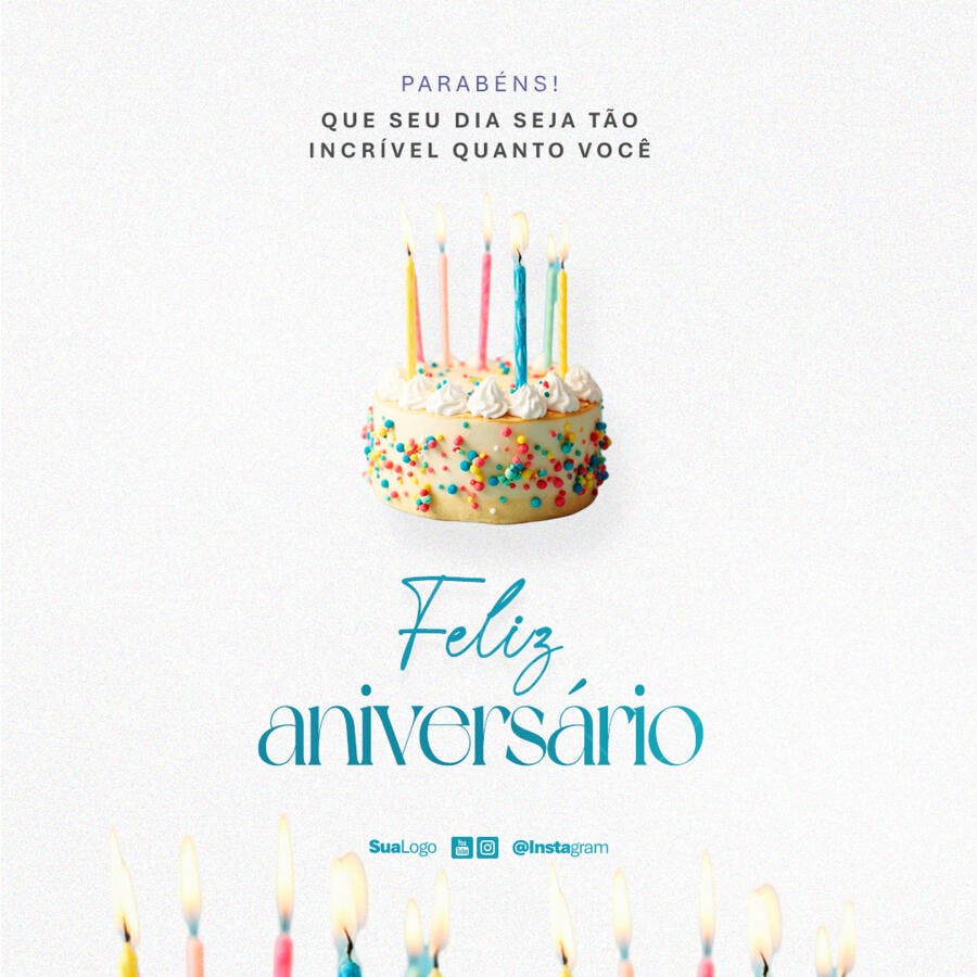 Postagem Feliz Aniversário PSD Editável