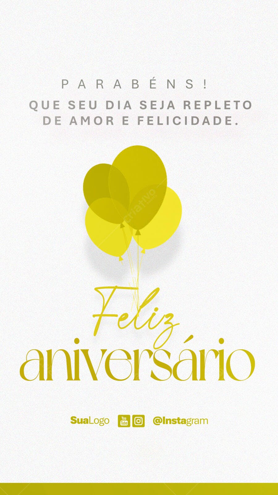 Postagem Aniversário Amarelo PSD Editável
