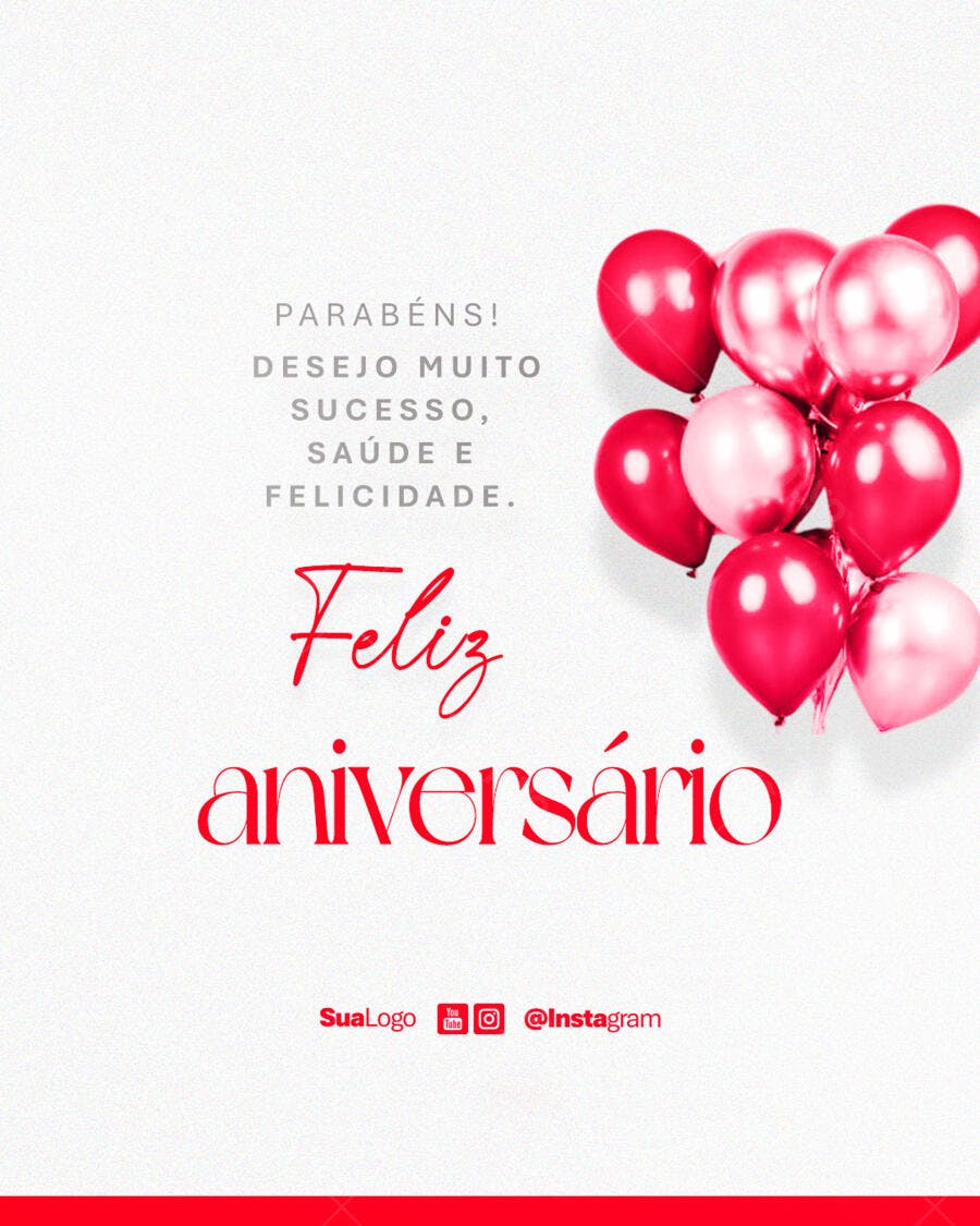 Postagem Feliz Aniversário PSD Editável
