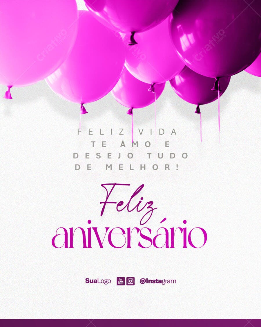 Postagem Instagram Aniversário PSD Editável