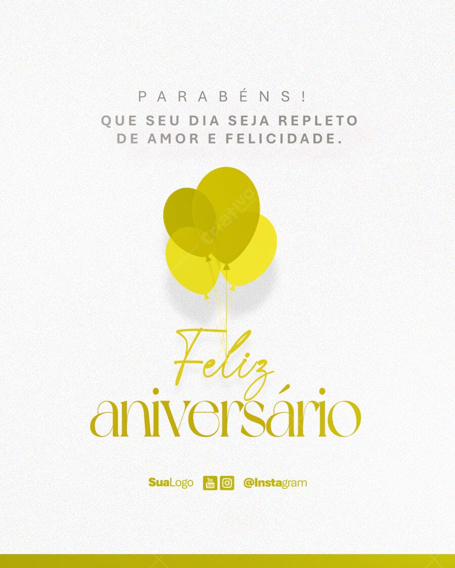 Postagem Feliz Aniversário PSD Editável