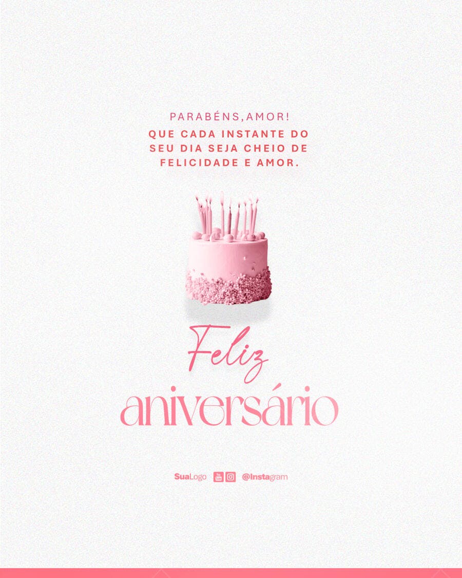 Postagem Instagram Aniversário PSD Editável