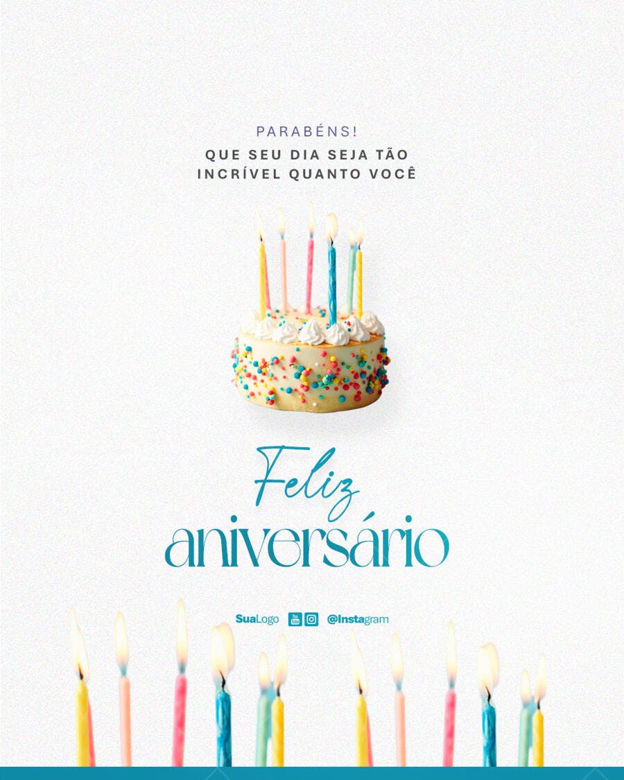 Post de Aniversário PSD Editável