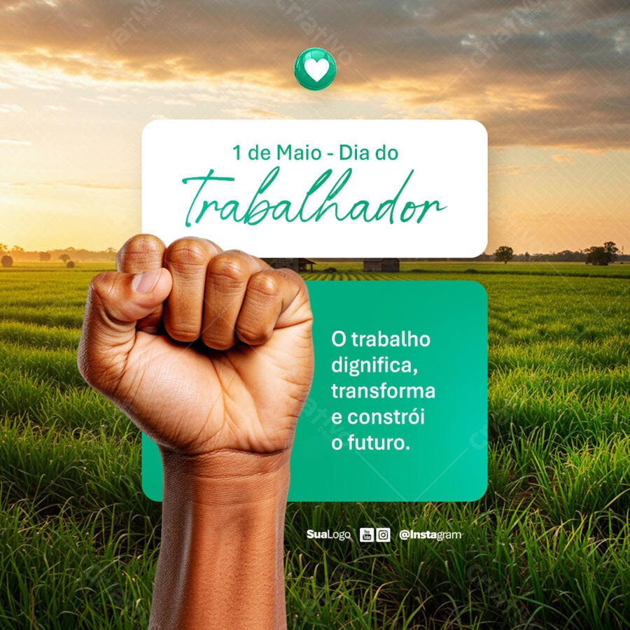 Post para Dia do Trabalhador PSD Editável